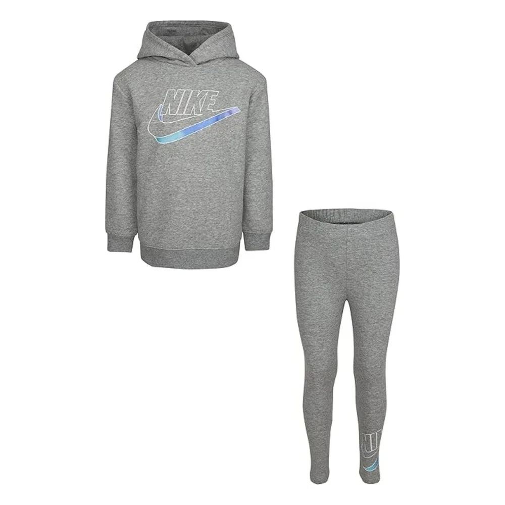 Nike Mini Me Tracksuit Kids 5 Dark Gray Heather Long Sleeve Activewear FROG109 - Picture 5 of 10